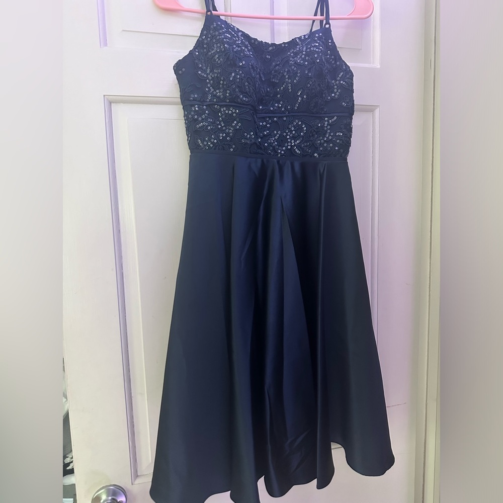 COPY - A-line Square Short/Mini Satin Prom Dresses #254593
